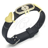 Pulsera Elegante 03.63.1929.08 Oro Laminado, Diseño de Corazón, con Blanca Micro Pave, Pulido, Tono Dorado (10 MM Thickness, 8 Inches Length)