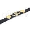 Pulsera Elegante 03.63.1929.08 Oro Laminado, Diseño de Corazón, con Blanca Micro Pave, Pulido, Tono Dorado (10 MM Thickness, 8 Inches Length)