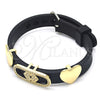 Pulsera Elegante 03.63.1929.08 Oro Laminado, Diseño de Corazón, con Blanca Micro Pave, Pulido, Tono Dorado (10 MM Thickness, 8 Inches Length)
