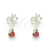 Arete Dormilona 02.63.2604.1 Plata Rodinada, con Zirconia Cubica Granate, Pulido, Crudo