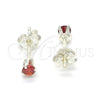 Arete Dormilona 02.63.2604.1 Plata Rodinada, con Zirconia Cubica Granate, Pulido, Crudo