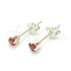Arete Dormilona 02.63.2604.1 Plata Rodinada, con Zirconia Cubica Granate, Pulido, Crudo