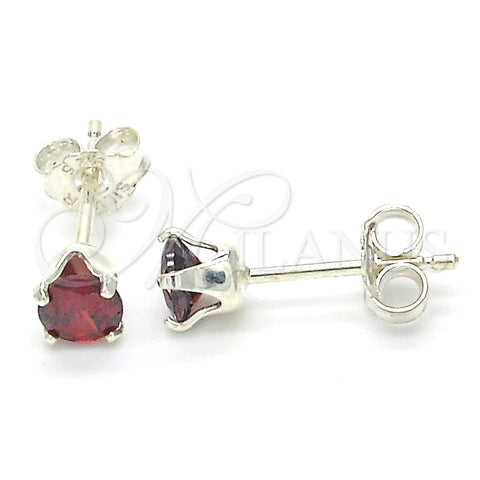 Arete Dormilona 02.63.2605.1 Plata Rodinada, con Zirconia Cubica Granate, Pulido, Crudo