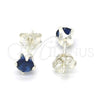Arete Dormilona 02.63.2605.2 Plata Rodinada, con Zirconia Cubica Zafiro Azul, Pulido, Crudo