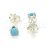 Arete Dormilona 02.63.2605.3 Plata Rodinada, con Zirconia Cubica Turquoise, Pulido, Crudo