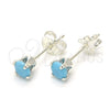 Arete Dormilona 02.63.2605.3 Plata Rodinada, con Zirconia Cubica Turquoise, Pulido, Crudo