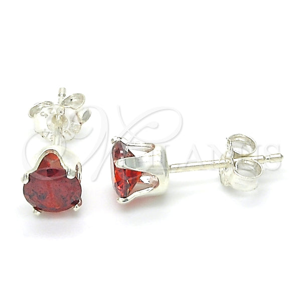 Arete Dormilona 02.63.2606.1 Plata Rodinada, con Zirconia Cubica Granate, Pulido, Rodinado