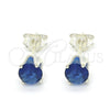 Arete Dormilona 02.63.2606.2 Plata Rodinada, con Zirconia Cubica Zafiro Azul, Pulido, Crudo