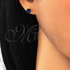 Arete Dormilona 02.63.2607.3 Plata Rodinada, con Zirconia Cubica Zafiro Azul, Pulido, Rodinado