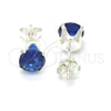 Arete Dormilona 02.63.2607.3 Plata Rodinada, con Zirconia Cubica Zafiro Azul, Pulido, Rodinado