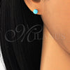Arete Dormilona 02.63.2607.4 Plata Rodinada, con Zirconia Cubica Turquoise, Pulido, Rodinado