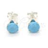 Arete Dormilona 02.63.2607.4 Plata Rodinada, con Zirconia Cubica Turquoise, Pulido, Rodinado