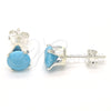 Arete Dormilona 02.63.2607.4 Plata Rodinada, con Zirconia Cubica Turquoise, Pulido, Rodinado