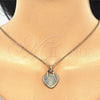 Dije Elegante 05.213.0017 Oro Laminado, Diseño de Corazón y Guadalupe, con Blanca Cristal, Pulido, Tono Dorado