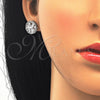 Juego de Arete y Dije de Adulto 10.106.0004.1 Rodio Laminado, Diseño de Estrella, con Zirconia Cubica Blanca, Pulido, Rodinado