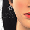 Juego de Arete y Dije de Adulto 10.106.0011.3 Rodio Laminado, con Zirconia Cubica Zafiro Azul y Blanca, Pulido, Rodinado