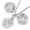 Juego de Arete y Dije de Adulto 10.106.0012.1 Rodio Laminado, Diseño de Estrella, con Zirconia Cubica Blanca, Pulido, Rodinado