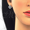Juego de Arete y Dije de Adulto 10.106.0013.1 Rodio Laminado, Diseño de Corazón, con Zirconia Cubica Blanca, Pulido, Rodinado
