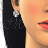 Juego de Arete y Dije de Adulto 10.106.0014.1 Rodio Laminado, Diseño de Ãrbol, con Zirconia Cubica Blanca, Pulido, Rodinado
