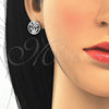 Juego de Arete y Dije de Adulto 10.106.0014.3 Rodio Laminado, Diseño de Ãrbol, con Zirconia Cubica Verde y Blanca, Pulido, Rodinado