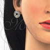 Juego de Arete y Dije de Adulto 10.106.0016 Oro Laminado, con Blanca Zirconia Cubica, Pulido, Tono Dorado