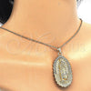 Dije Religioso 05.213.0027 Oro Laminado, Diseño de Guadalupe, con Cristal Blanca, Pulido, Tono Dorado