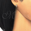 Arete Dormilona 02.174.0075 Plata Rodinada, con Micro Pave Blanca, Pulido, Tono Dorado