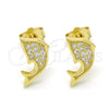Arete Dormilona 02.174.0075 Plata Rodinada, con Micro Pave Blanca, Pulido, Tono Dorado