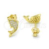Arete Dormilona 02.174.0075 Plata Rodinada, con Micro Pave Blanca, Pulido, Tono Dorado