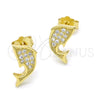 Arete Dormilona 02.174.0075 Plata Rodinada, con Micro Pave Blanca, Pulido, Tono Dorado