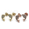 Arete Dormilona 02.174.0075 Plata Rodinada, con Micro Pave Blanca, Pulido, Tono Dorado
