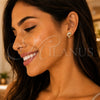 Arete Dormilona 02.174.0076 Plata Rodinada, Diseño de Delfín y Corazón, con Micro Pave Blanca, Pulido, Tono Dorado