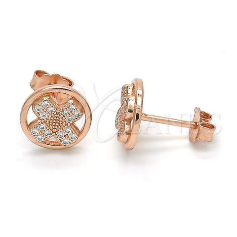 Arete Dormilona 02.174.0080.1 Plata Rodinada, con Blanca Micro Pave, Pulido, Tono Rosado