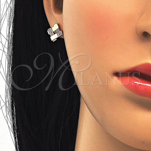 Arete Dormilona 02.174.0081.1 Plata Rodinada, con Micro Pave Blanca, Pulido, Tono Rosado
