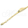 Pulsera con Placa 03.63.1934.07 Oro Laminado, Pulido, Tono Dorado (05 MM Thickness, 7 Inches Length)