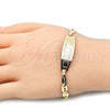 Pulsera con Placa 03.63.1935.07 Oro Laminado, Diseño de Corazón, Pulido, Tono Dorado (05 MM Thickness, 7 Inches Length)