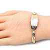 Pulsera con Placa 03.63.1936.07 Oro Laminado, Diseño de Elefante, Pulido, Tono Dorado (05 MM Thickness, 7 Inches Length)
