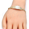 Pulsera con Placa 03.63.1936.07 Oro Laminado, Diseño de Elefante, Pulido, Tono Dorado (05 MM Thickness, 7 Inches Length)