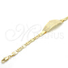 Pulsera con Placa 03.63.1936.07 Oro Laminado, Diseño de Elefante, Pulido, Tono Dorado (05 MM Thickness, 7 Inches Length)
