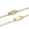 Pulsera con Placa 03.63.1936.07 Oro Laminado, Diseño de Elefante, Pulido, Tono Dorado (05 MM Thickness, 7 Inches Length)