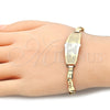 Pulsera con Placa 03.63.1937.07 Oro Laminado, Diseño de Delfín, Pulido, Tono Dorado (05 MM Thickness, 7 Inches Length)
