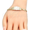 Pulsera con Placa 03.63.1937.07 Oro Laminado, Diseño de Delfín, Pulido, Tono Dorado (05 MM Thickness, 7 Inches Length)