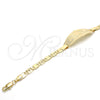Pulsera con Placa 03.63.1937.07 Oro Laminado, Diseño de Delfín, Pulido, Tono Dorado (05 MM Thickness, 7 Inches Length)