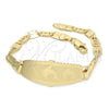 Pulsera con Placa 03.63.1937.07 Oro Laminado, Diseño de Delfín, Pulido, Tono Dorado (05 MM Thickness, 7 Inches Length)