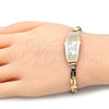 Pulsera con Placa 03.63.1937.1.07 Oro Laminado, Diseño de Delfín, Pulido, Tres Tonos (05 MM Thickness, 7 Inches Length)