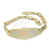 Pulsera con Placa 03.63.1937.1.07 Oro Laminado, Diseño de Delfín, Pulido, Tres Tonos (05 MM Thickness, 7 Inches Length)