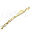 Pulsera con Placa 03.63.1940.08 Oro Laminado, Diseño de Elefante y Búho, Pulido, Tono Dorado (08 MM Thickness, 8 Inches Length)