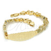Pulsera con Placa 03.63.1940.08 Oro Laminado, Diseño de Elefante y Búho, Pulido, Tono Dorado (08 MM Thickness, 8 Inches Length)