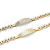 Pulsera con Placa 03.63.1940.08 Oro Laminado, Diseño de Elefante y Búho, Pulido, Tono Dorado (08 MM Thickness, 8 Inches Length)