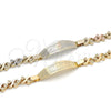 Pulsera con Placa 03.63.1942.08 Oro Laminado, Diseño de Corazón, Pulido, Tono Dorado (08 MM Thickness, 8 Inches Length)
